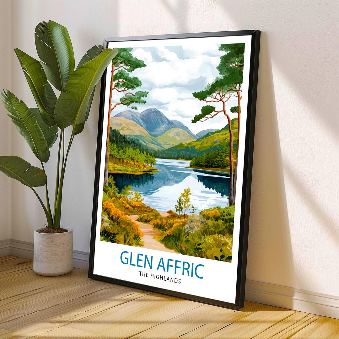 Glen Affric Travel Poster Wall Decor Wall Art Glen Affric Landscape Wall Hanging Home Décor Scottish Highlands Gift Art Lovers Scenic Print