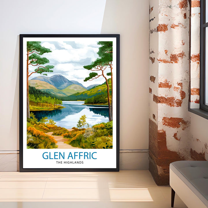 Glen Affric Travel Poster Wall Decor Wall Art Glen Affric Landscape Wall Hanging Home Décor Scottish Highlands Gift Art Lovers Scenic Print