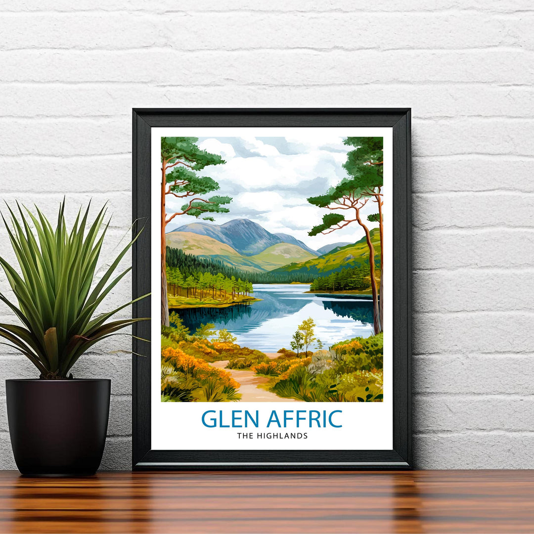 Glen Affric Travel Poster Wall Decor Wall Art Glen Affric Landscape Wall Hanging Home Décor Scottish Highlands Gift Art Lovers Scenic Print