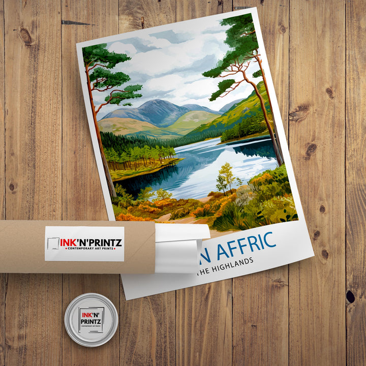 Glen Affric Travel Poster Wall Decor Wall Art Glen Affric Landscape Wall Hanging Home Décor Scottish Highlands Gift Art Lovers Scenic Print