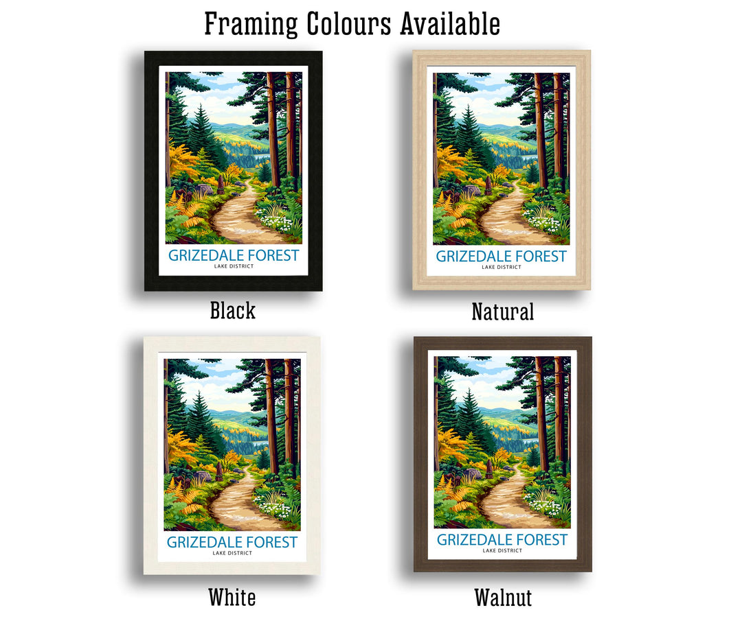 Grizedale Forest Travel Poster Wall Decor Wall Art Grizedale Forest Landscape Wall Hanging Home Décor Lake District Gift Art Lovers Scenic