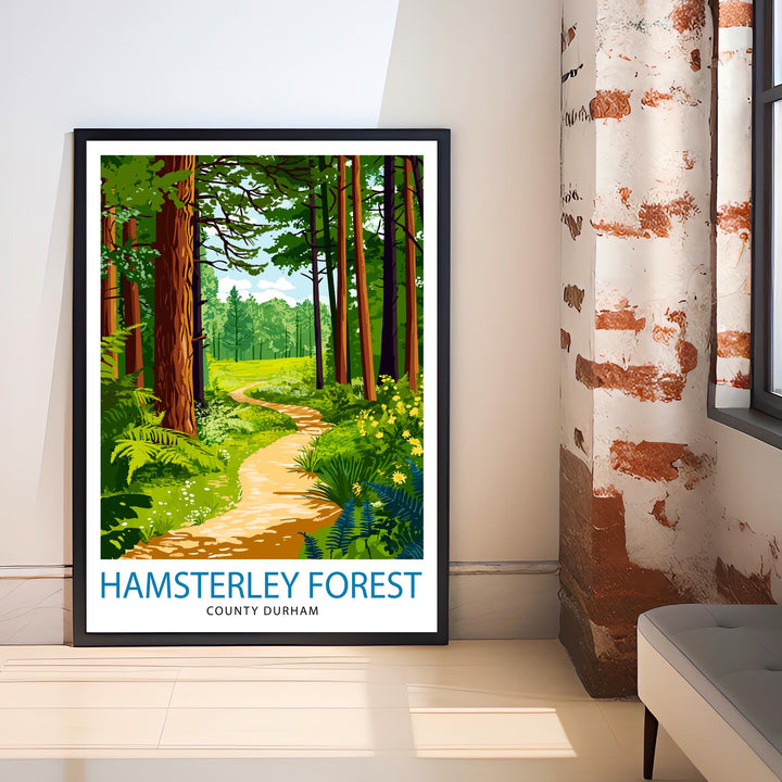 Hamsterley Forest Travel Poster Wall Decor Wall Art Hamsterley Forest Landscape Wall Hanging Home Décor County Durham Gift Art Lovers Scenic