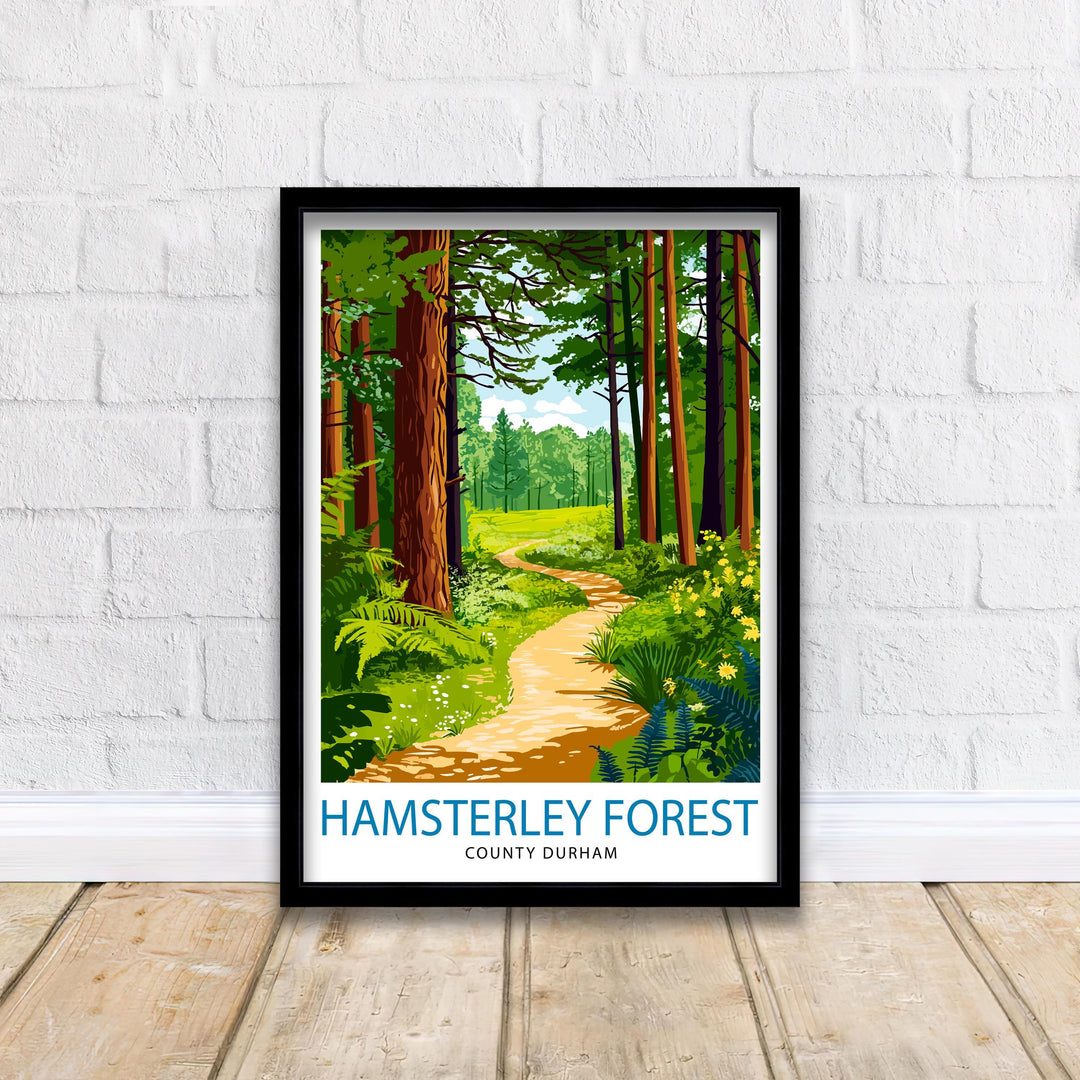 Hamsterley Forest Travel Poster Wall Decor Wall Art Hamsterley Forest Landscape Wall Hanging Home Décor County Durham Gift Art Lovers Scenic