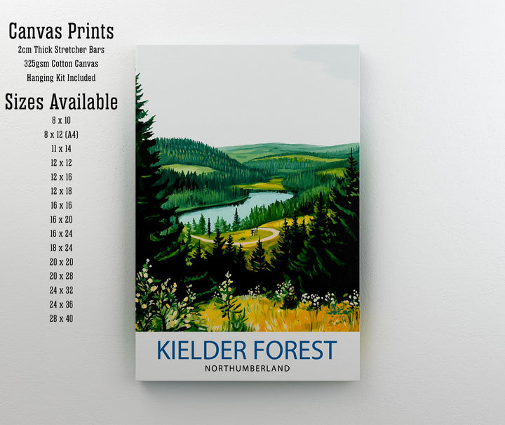 Kielder Forest Travel Poster Wall Decor Wall Art Kielder Forest Landscape Wall Hanging Home Décor Northumberland Gift Art Lovers Scenic