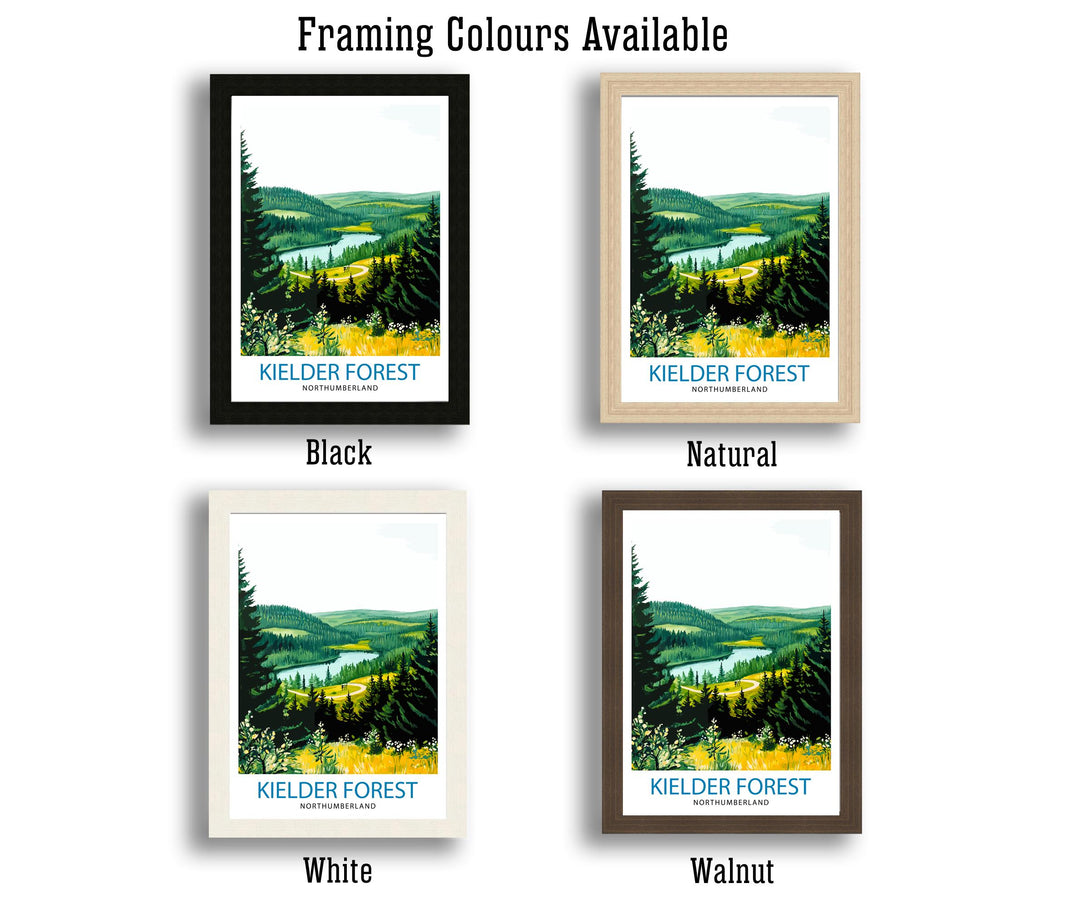 Kielder Forest Travel Poster Wall Decor Wall Art Kielder Forest Landscape Wall Hanging Home Décor Northumberland Gift Art Lovers Scenic