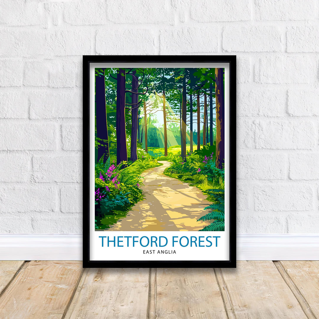 Thetford Forest Travel Poster Wall Decor Wall Art Thetford Forest Landscape Wall Hanging Home Décor Norfolk Gift Art Lovers Scenic Print