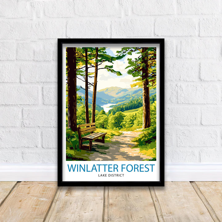 Whinlatter Forest Travel Poster Wall Decor Wall Art Whinlatter Forest Landscape Wall Hanging Home Décor Lake District Gift Art Lovers Scenic