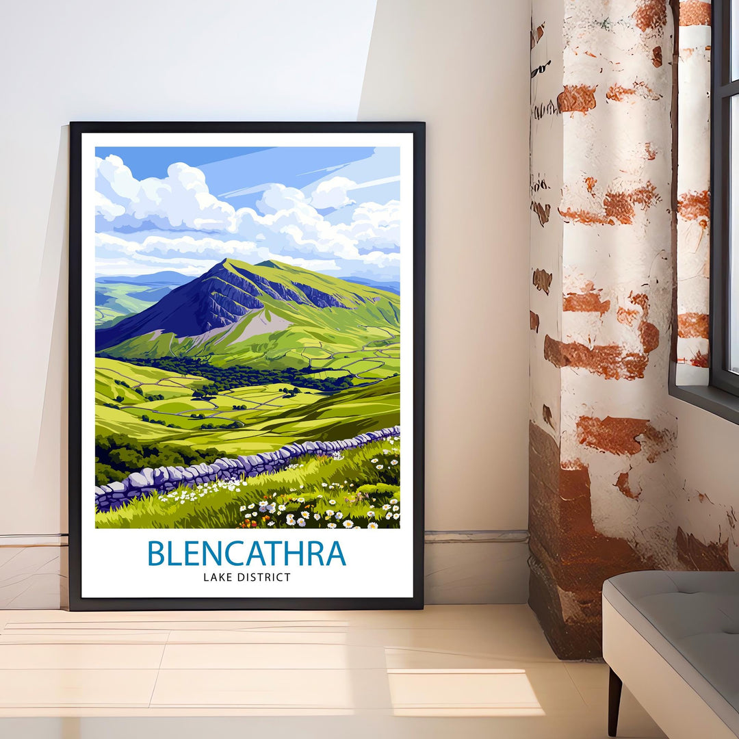 Blencathra Mountains Lake District Travel Poster