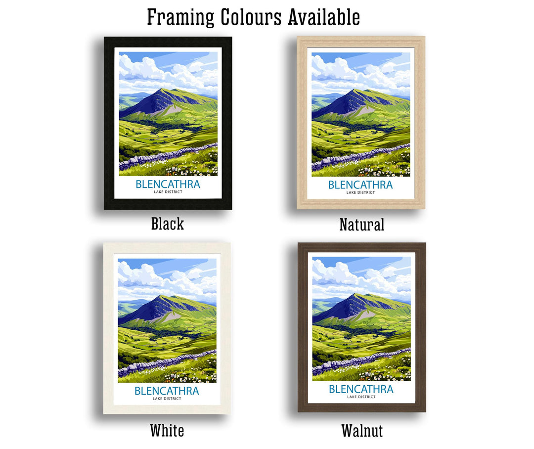 Blencathra Mountains Lake District Travel Poster Wall Decor Wall Art Blencathra Landscape Wall Hanging Home Décor Lake District Gift Art