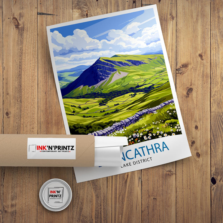 Blencathra Mountains Lake District Travel Poster