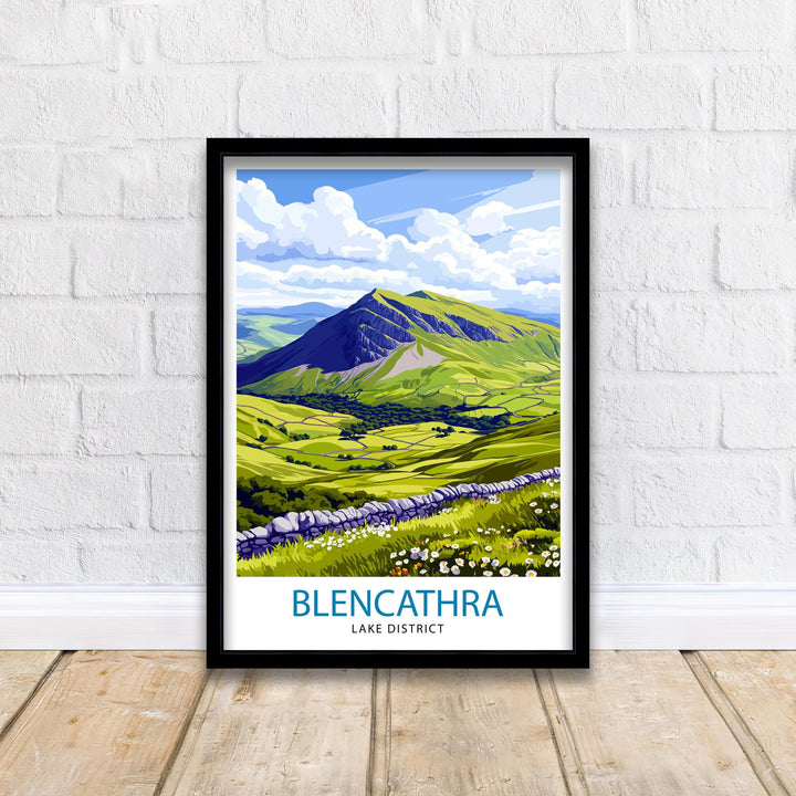 Blencathra Mountains Lake District Travel Poster