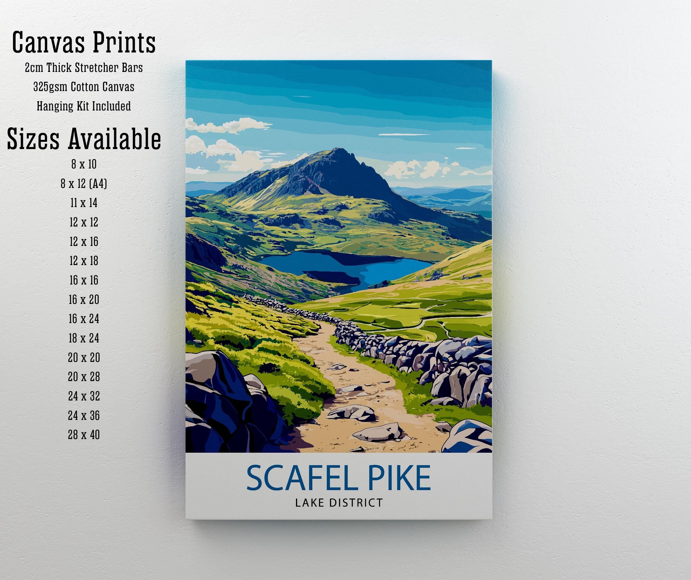 Scafell Pike Lake District Travel Poster