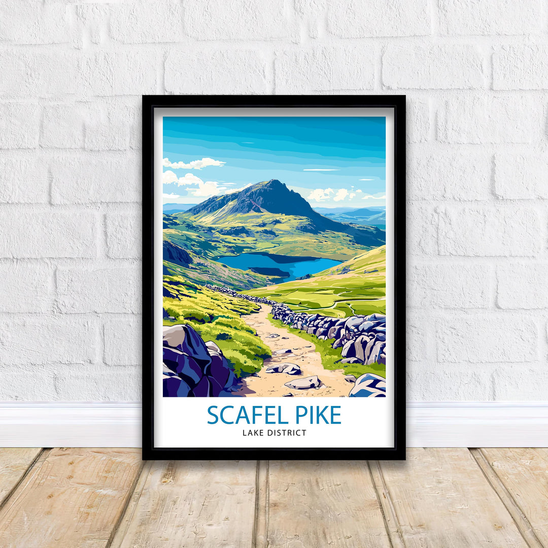 Scafell Pike Lake District Travel Poster Wall Decor Wall Art Scafell Pike Landscape Wall Hanging Home Décor Lake District Gift Art Lovers