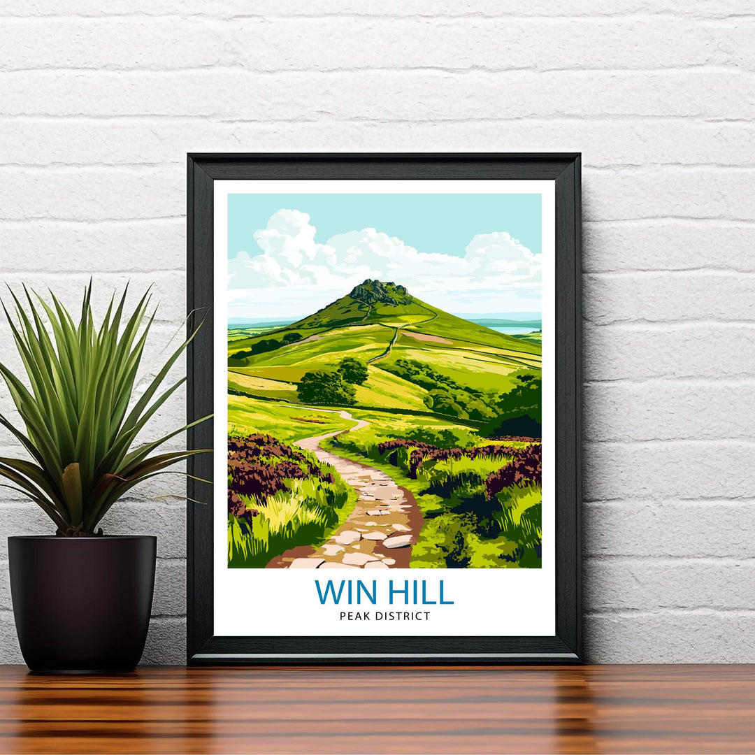 Win Hill Peak District Travel Poster