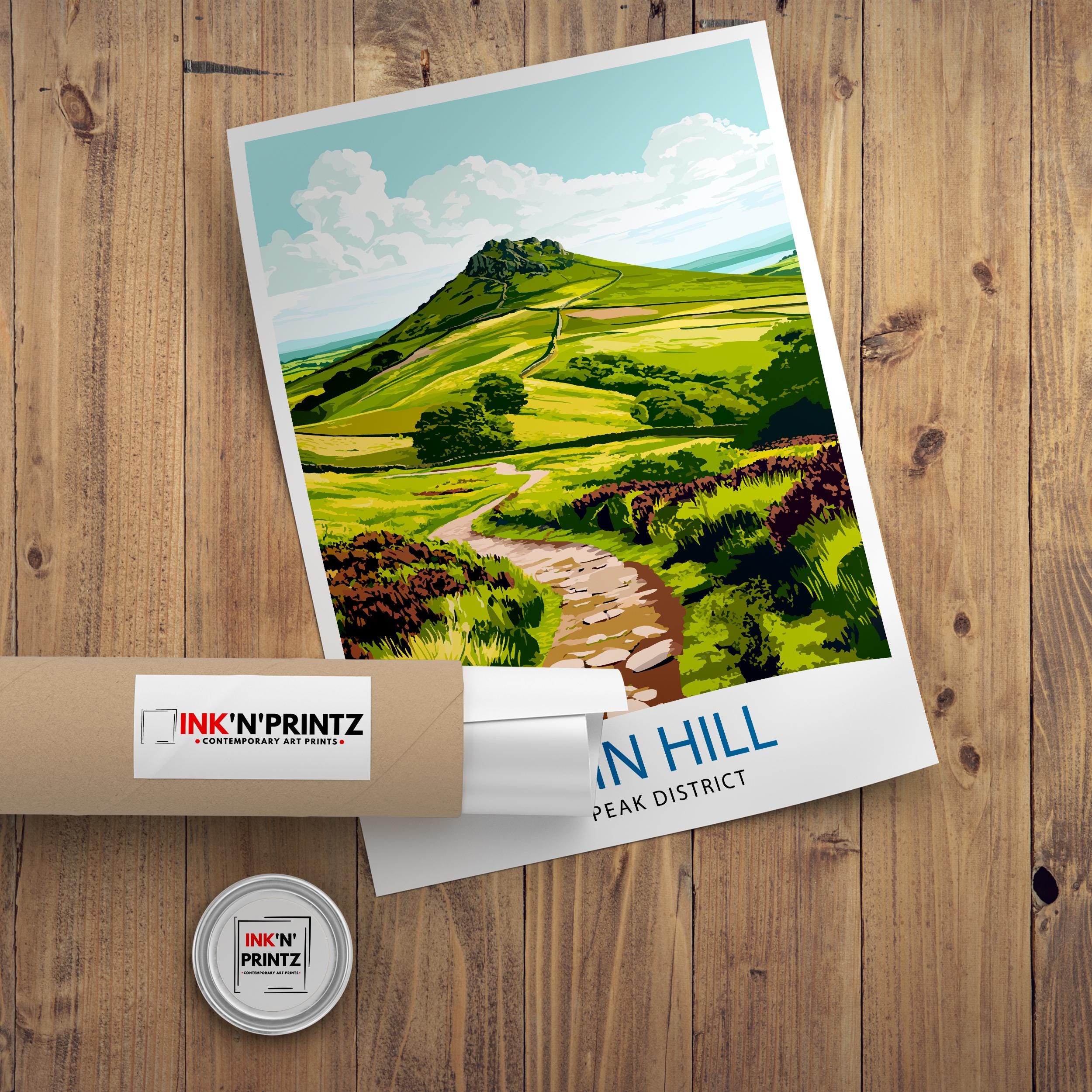 Win Hill Peak District Travel Poster