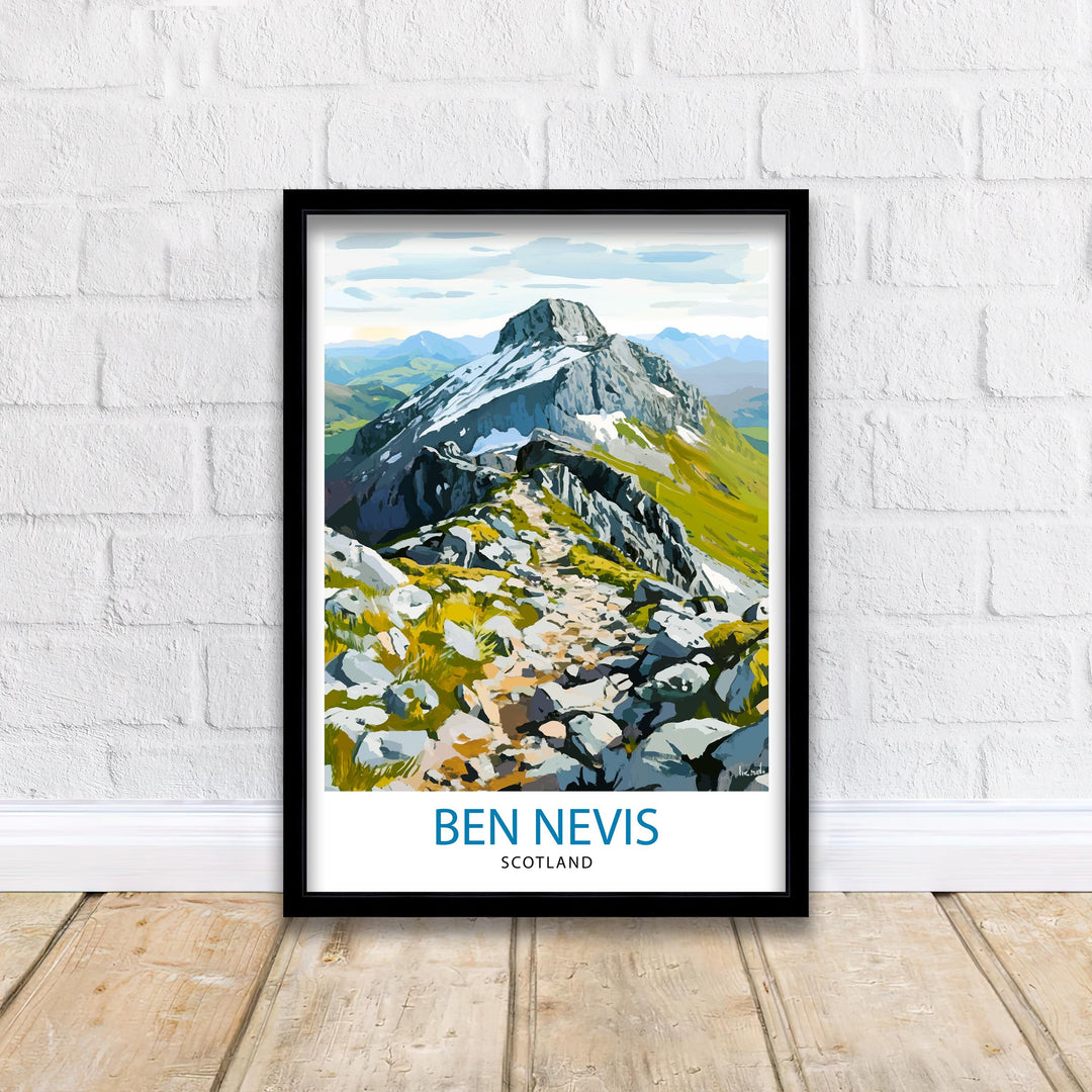 Ben Nevis Scotland Travel Poster Wall Decor Wall Art Ben Nevis Landscape Wall Hanging Home Décor Scottish Highlands Gift Art Lovers Scenic