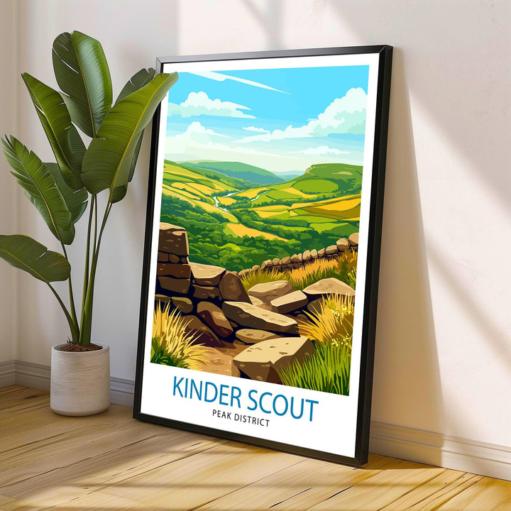 Kinder Scout Peak District Travel Poster