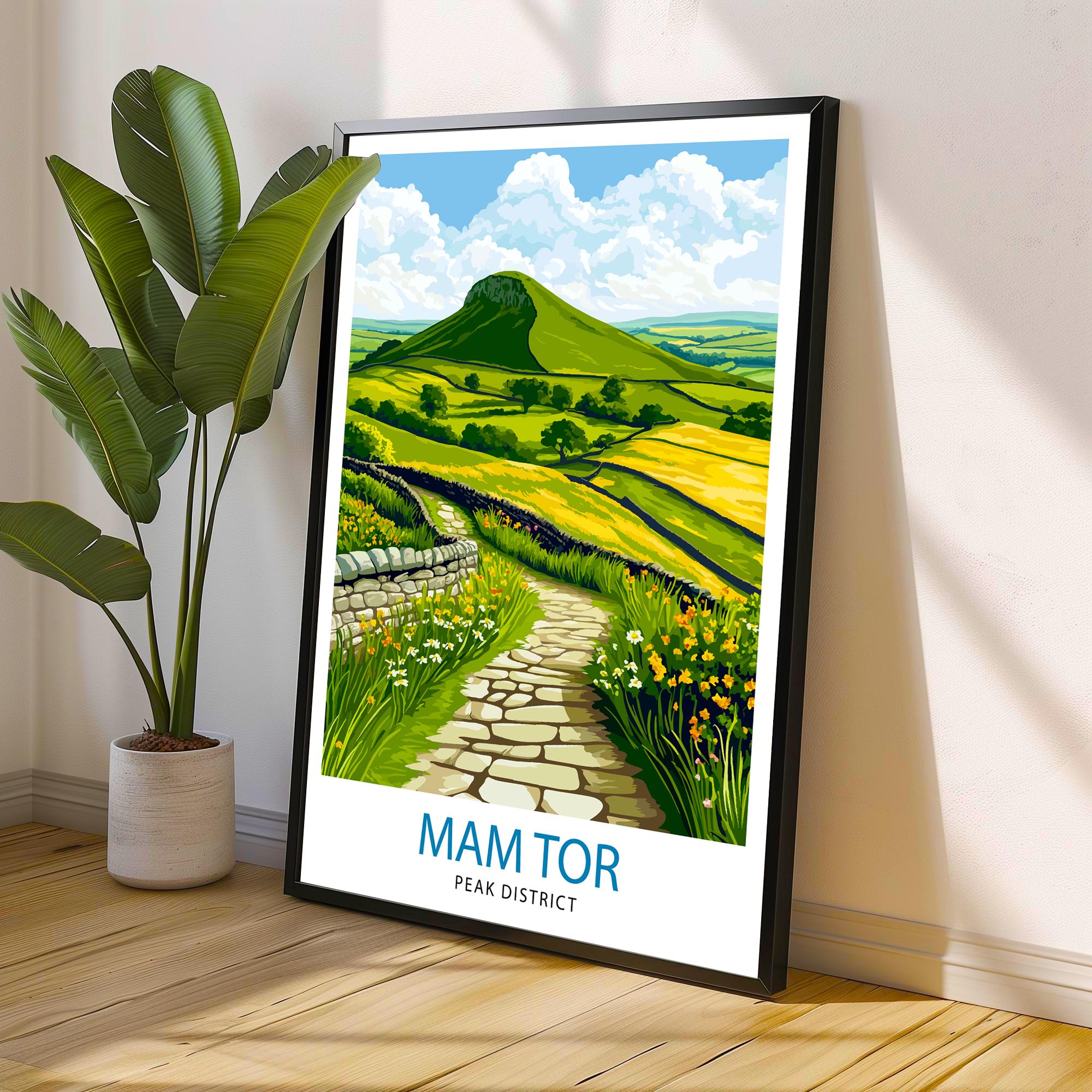 Mam Tor Peak District Travel Poster