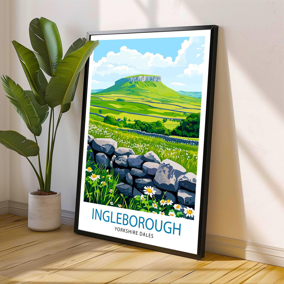 Ingleborough Yorkshire Dales Travel Poster