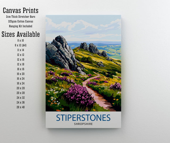 Stiperstones Shropshire Travel Poster Wall Decor Wall Art Stiperstones Landscape Wall Hanging Home Décor Shropshire Gift Art Lovers Scenic