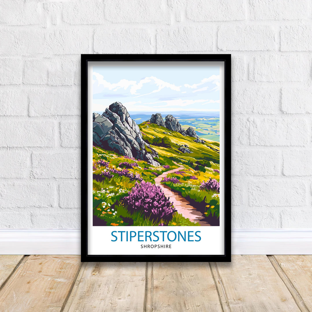 Stiperstones Shropshire Travel Poster