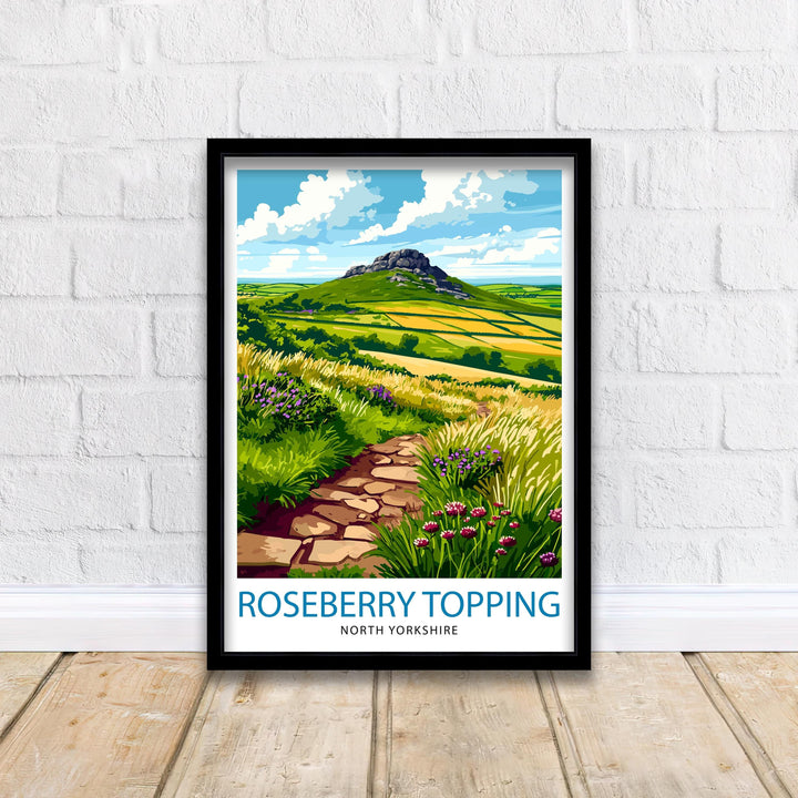 Roseberry Topping North Yorkshire Travel Poster Wall Decor Wall Art Roseberry Topping Landscape Wall Hanging Home Décor Yorkshire Gift Art