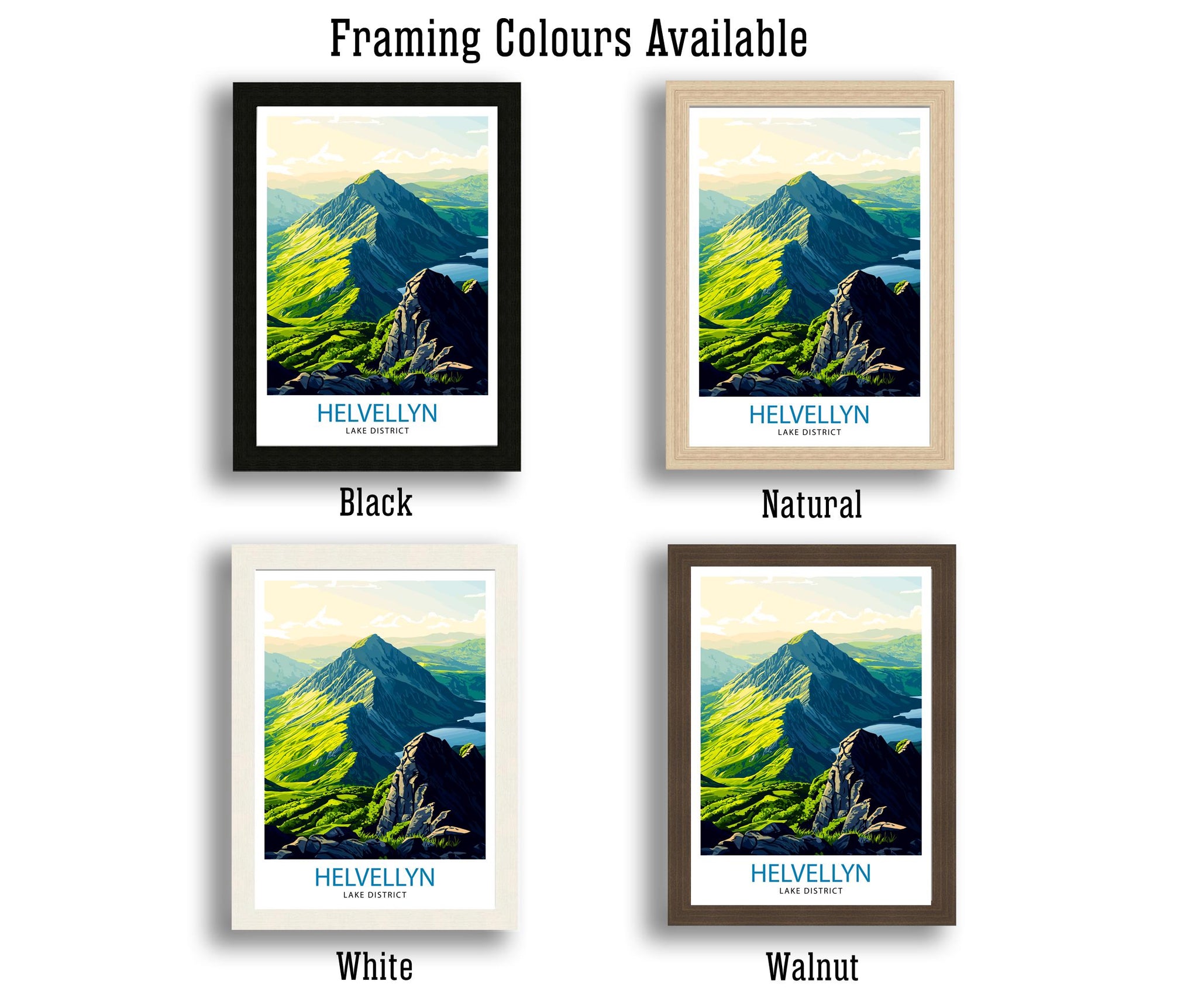 Helvellyn Lake District Travel Poster