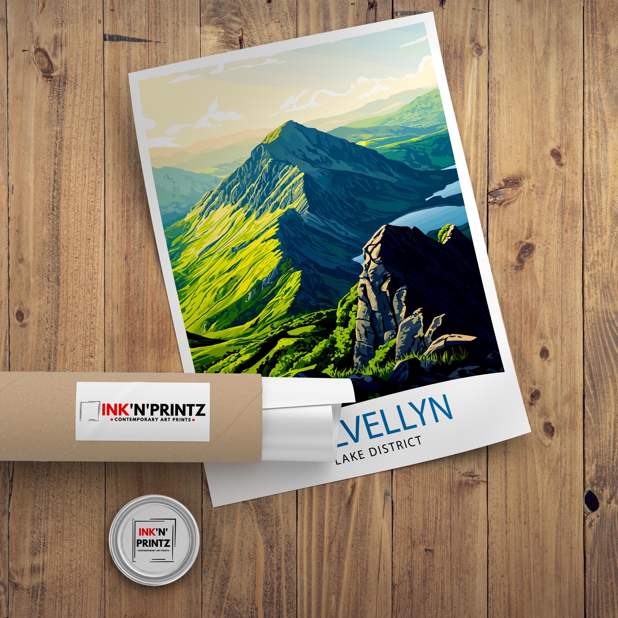 Helvellyn Lake District Travel Poster