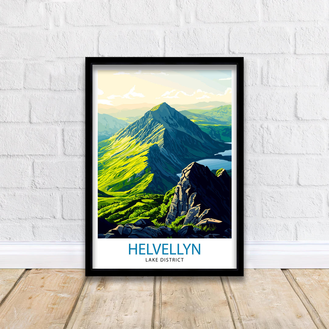 Helvellyn Lake District Travel Poster Wall Decor Wall Art Helvellyn Landscape Wall Hanging Home Décor Lake District Gift Art Lovers