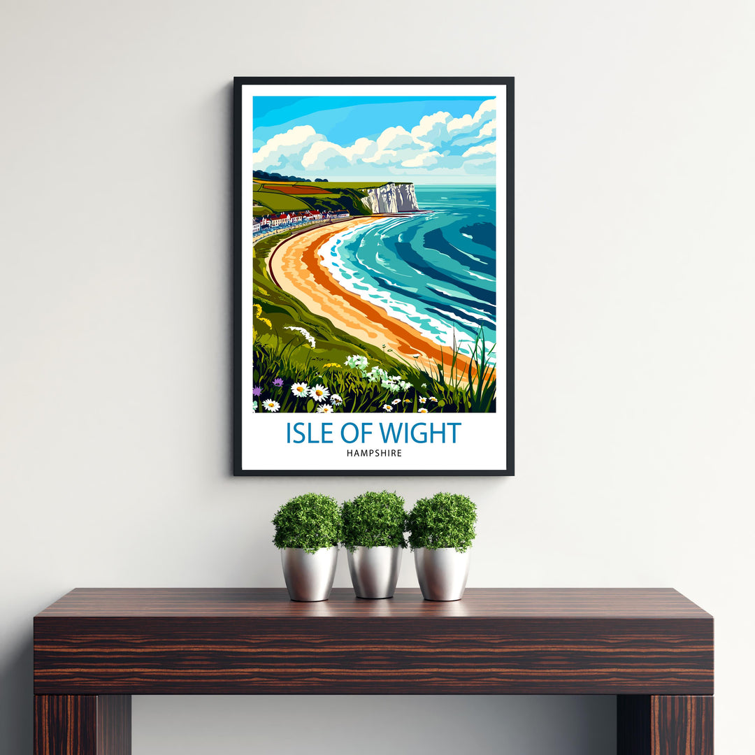 Isle of Wight England Travel Print Wall Decor Wall Art Isle of Wight Wall Hanging Home Décor Isle of Wight Gift Art Lovers British Art Lover