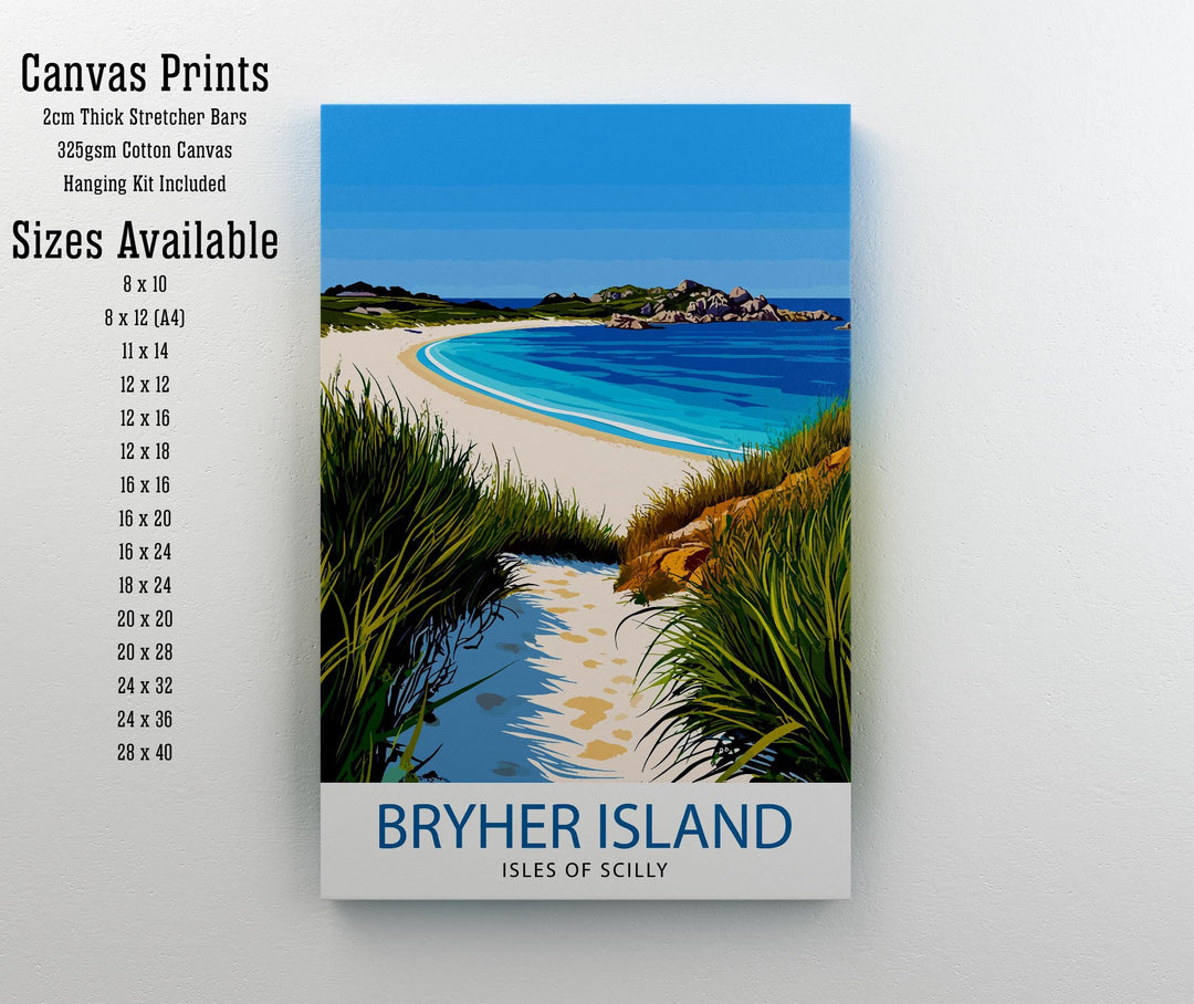 Bryher Island Isles of Scilly Travel Poster Wall Decor Wall Art Bryher Island Landscape Wall Hanging Home Décor Isles of Scilly Gift Art