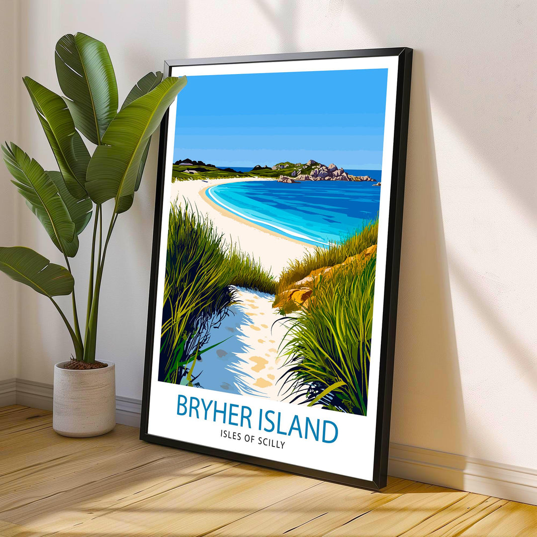 Bryher Island Isles of Scilly Travel Poster Wall Decor Wall Art Bryher Island Landscape Wall Hanging Home Décor Isles of Scilly Gift Art