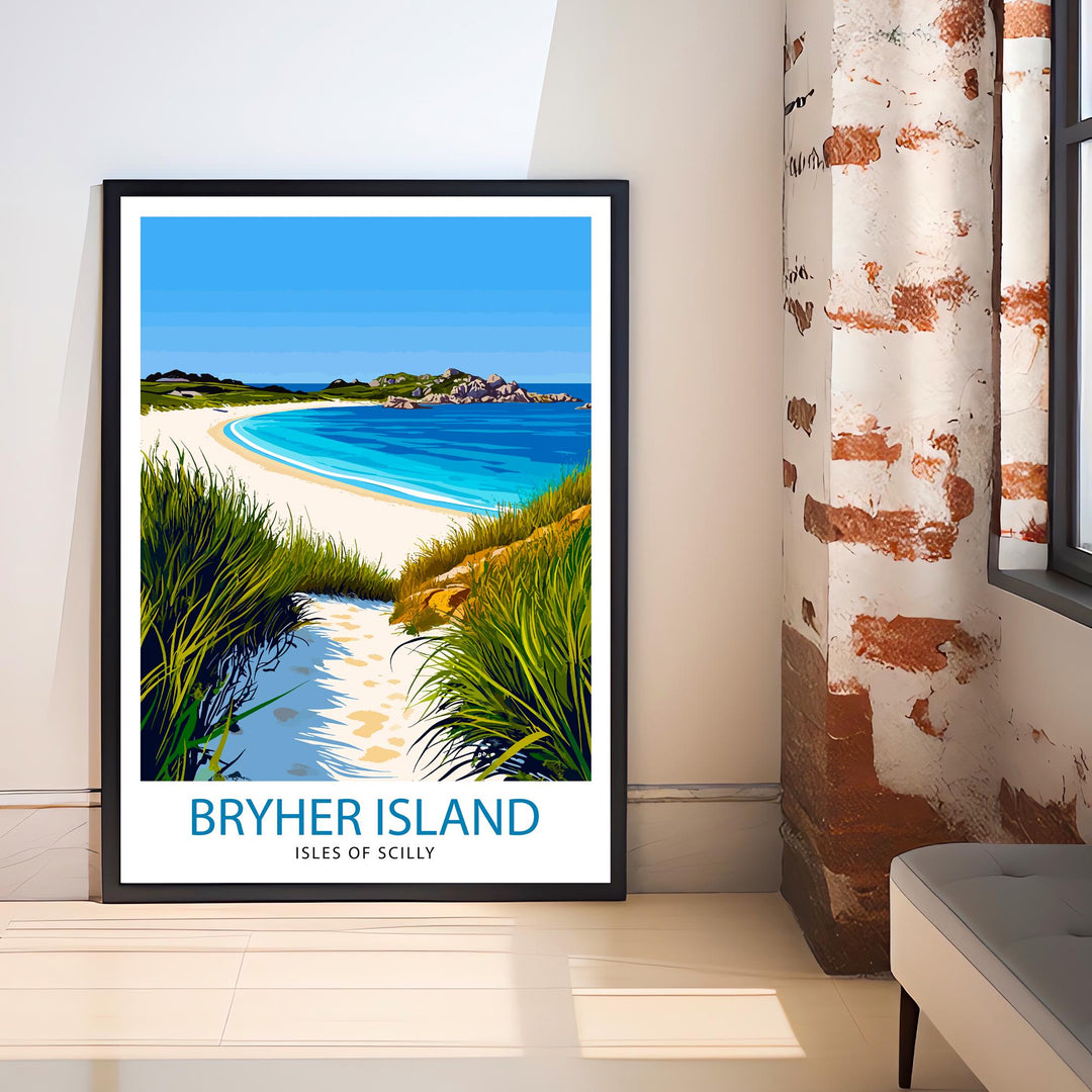 Bryher Island Isles of Scilly Travel Poster