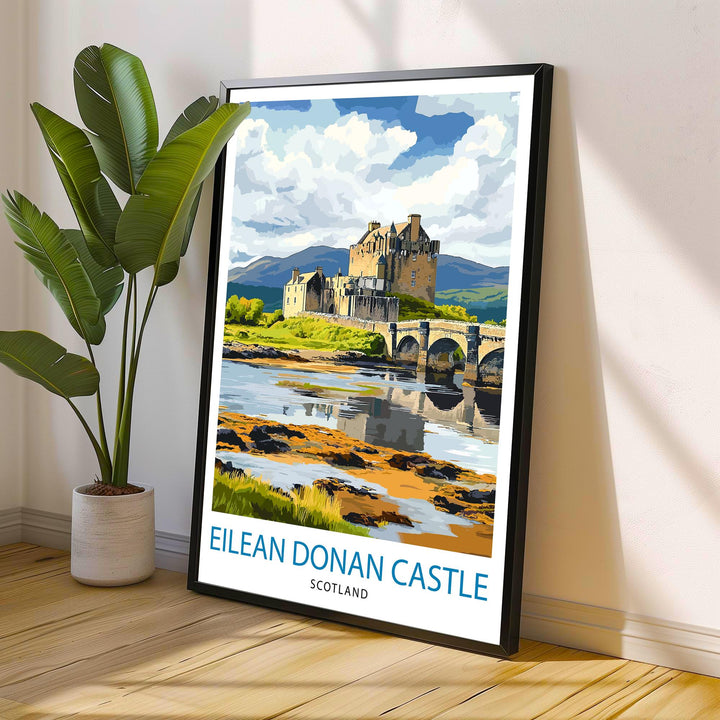 Eilean Donan Castle Scotland Travel Poster Wall Decor Wall Art Eilean Donan Castle Landscape Wall Hanging Home Décor Scottish