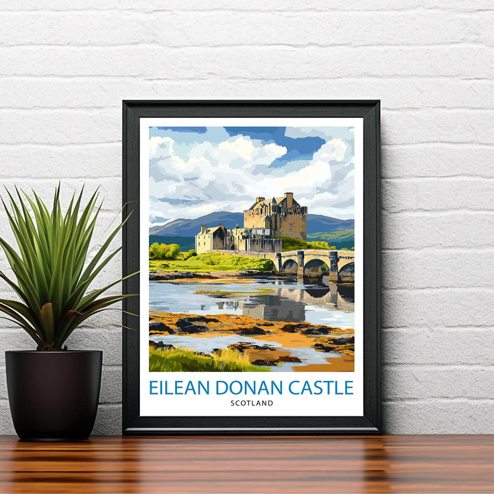 Eilean Donan Castle Scotland Travel Poster Wall Decor Wall Art Eilean Donan Castle Landscape Wall Hanging Home Décor Scottish