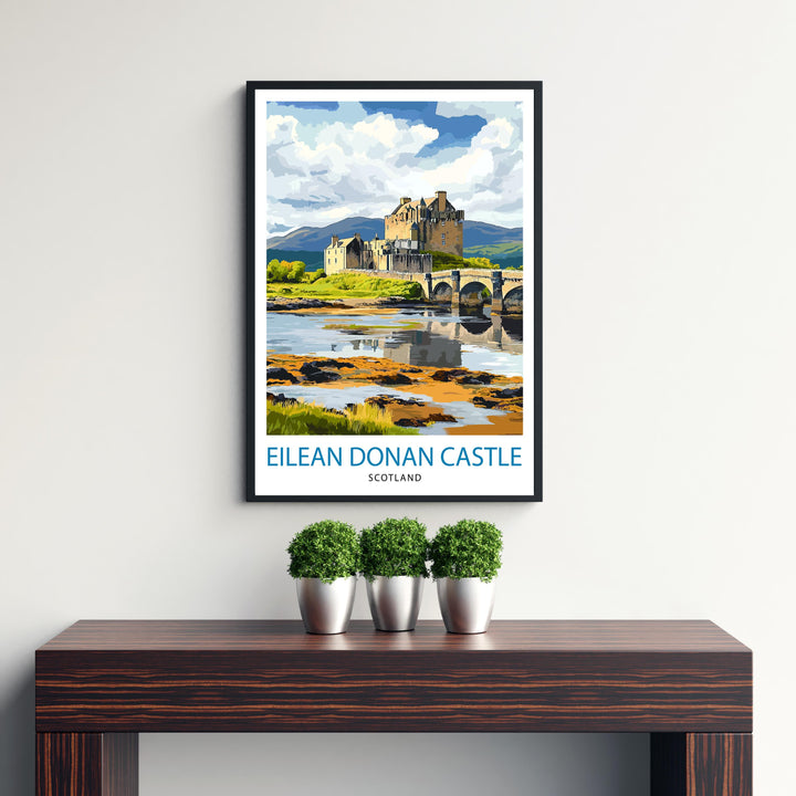 Eilean Donan Castle Scotland Travel Poster Wall Decor Wall Art Eilean Donan Castle Landscape Wall Hanging Home Décor Scottish