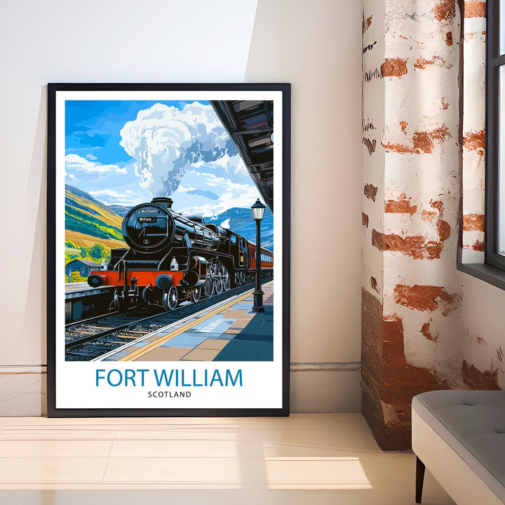 Fort William Scotland Travel Poster Wall Decor Wall Art Fort William Landscape Wall Hanging Home Décor Scottish Highlands Gift Art Lovers