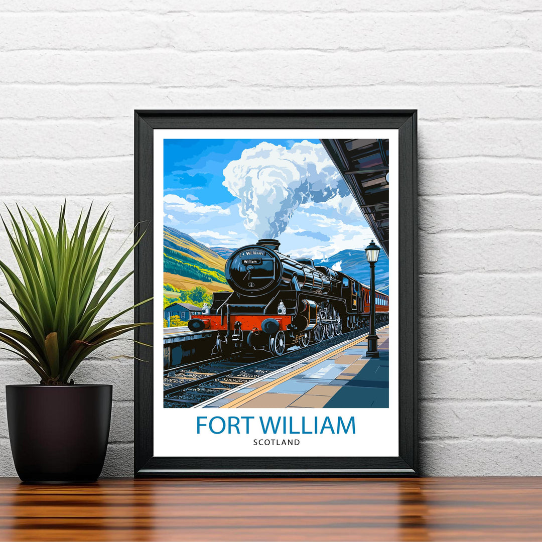 Fort William Scotland Travel Poster Wall Decor Wall Art Fort William Landscape Wall Hanging Home Décor Scottish Highlands Gift Art Lovers