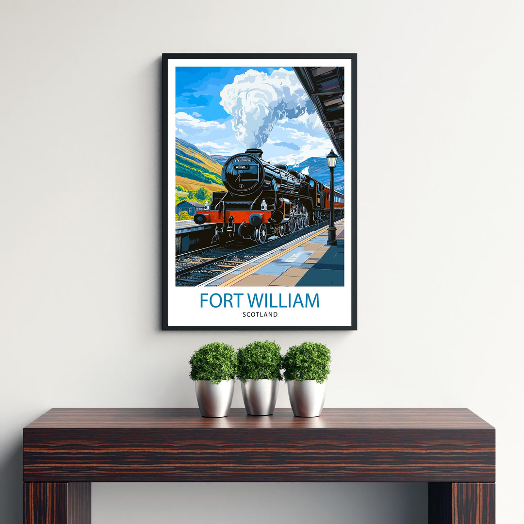 Fort William Scotland Travel Poster Wall Decor Wall Art Fort William Landscape Wall Hanging Home Décor Scottish Highlands Gift Art Lovers