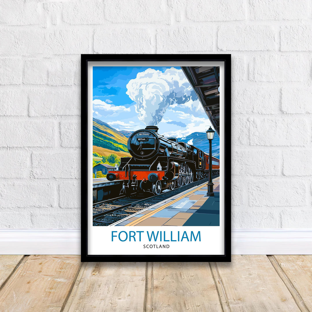 Fort William Scotland Travel Poster Wall Decor Wall Art Fort William Landscape Wall Hanging Home Décor Scottish Highlands Gift Art Lovers