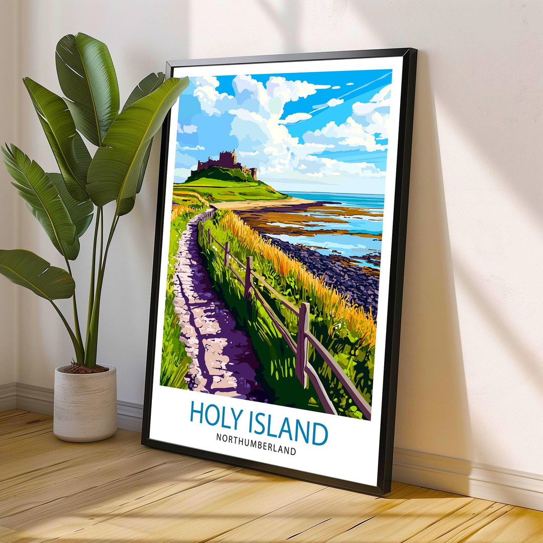 Holy Island Northumberland Travel Poster