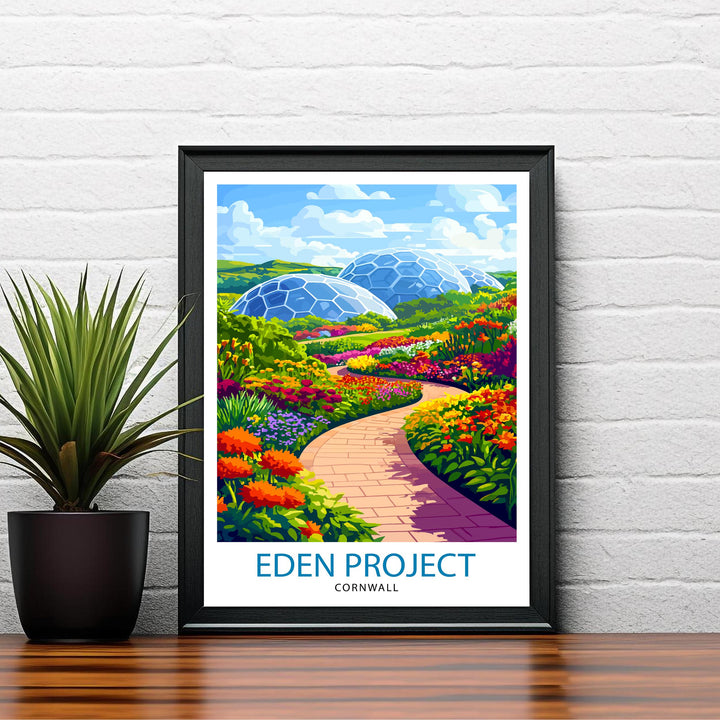 Eden Project Cornwall Travel Poster