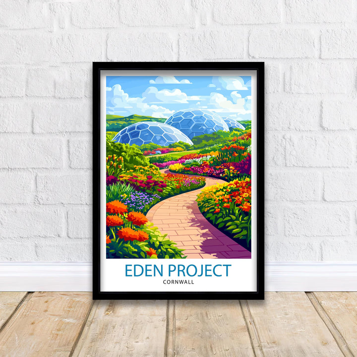 Eden Project Cornwall Travel Poster Wall Decor Wall Art Eden Project Landscape Wall Hanging Home Décor Cornwall Gift Art Lovers Scenic Print