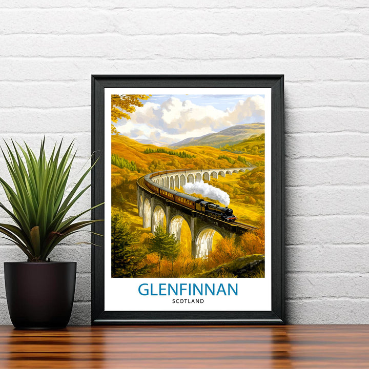 Glenfinnan Scotland Travel Poster Wall Decor Wall Art Glenfinnan Landscape Wall Hanging Home Décor Scottish Highlands Gift Art Lovers Scenic