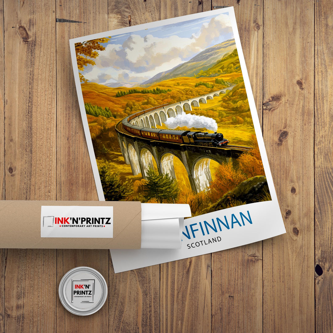 Glenfinnan Scotland Travel Poster Wall Decor Wall Art Glenfinnan Landscape Wall Hanging Home Décor Scottish Highlands Gift Art Lovers Scenic