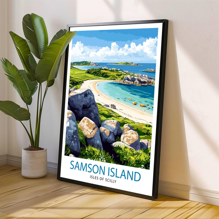 Samson Isles of Scilly Travel Poster Wall Decor Wall Art Samson Island Landscape Wall Hanging Home Décor Isles of Scilly Gift Art Lovers