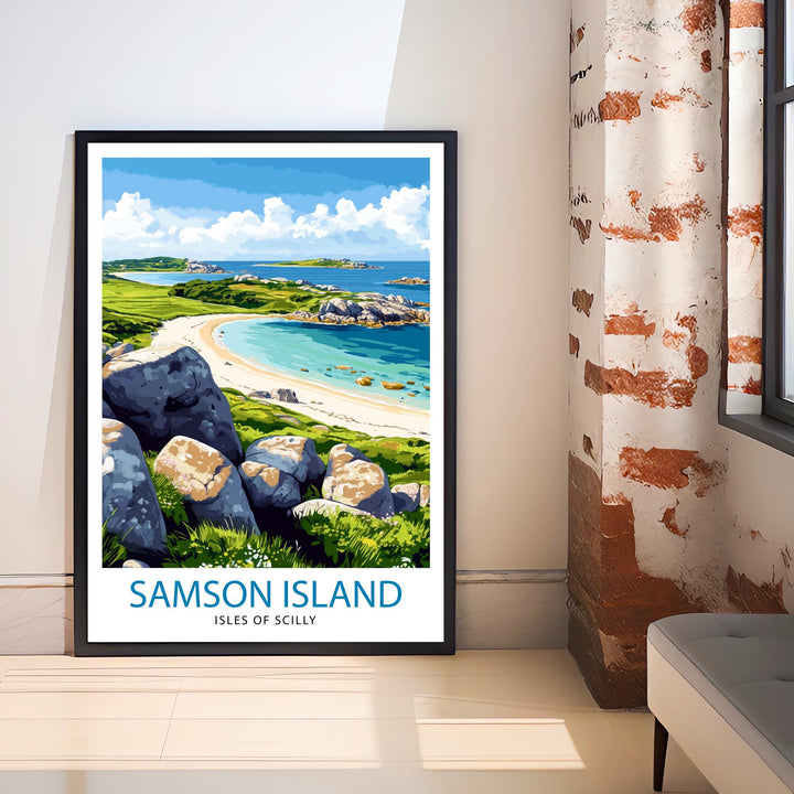 Samson Isles of Scilly Travel Poster Wall Decor Wall Art Samson Island Landscape Wall Hanging Home Décor Isles of Scilly Gift Art Lovers