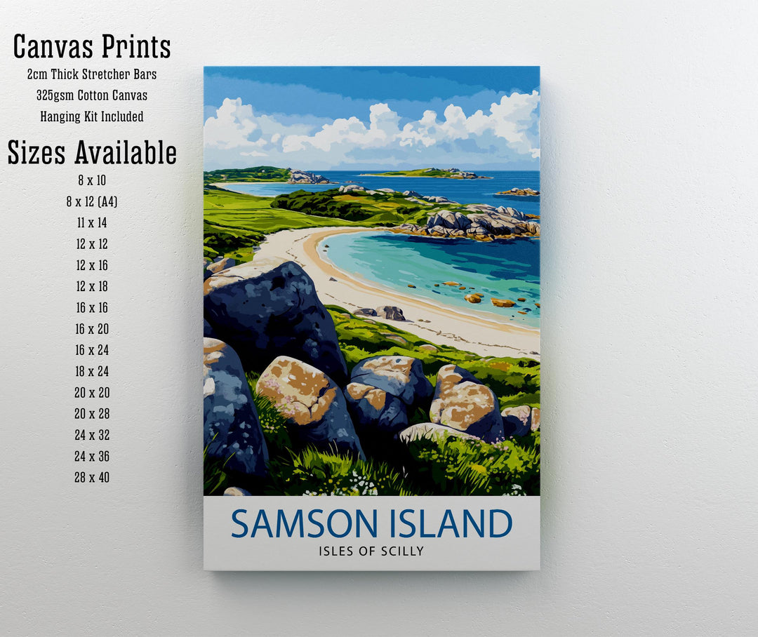 Samson Isles of Scilly Travel Poster Wall Decor Wall Art Samson Island Landscape Wall Hanging Home Décor Isles of Scilly Gift Art Lovers