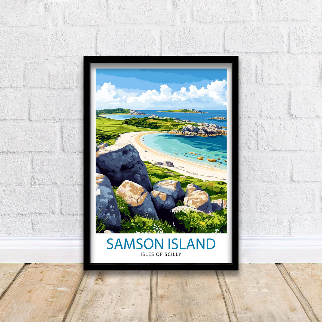 Samson Isles of Scilly Travel Poster Wall Decor Wall Art Samson Island Landscape Wall Hanging Home Décor Isles of Scilly Gift Art Lovers