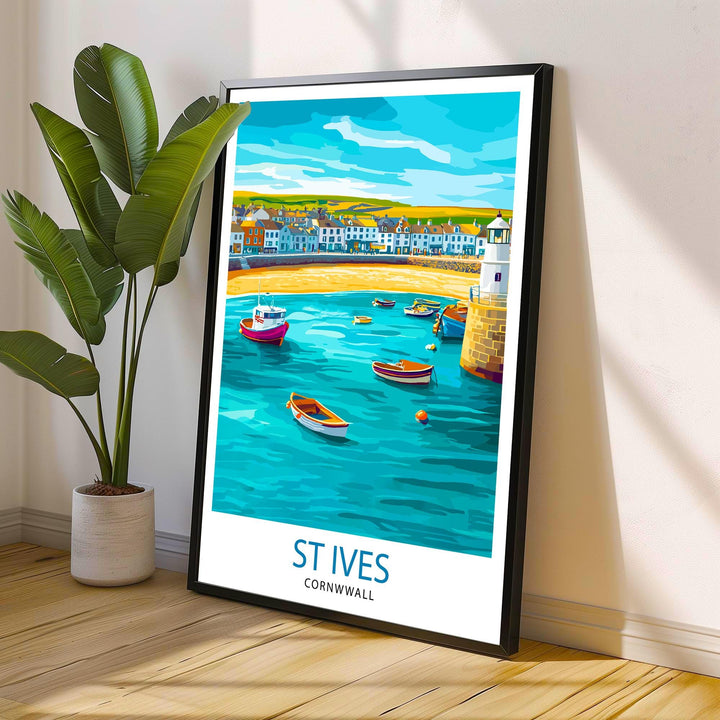 St Ives Cornwall Travel Poster Wall Decor Wall Art St Ives Landscape Wall Hanging Home Décor Cornwall Gift Art Lovers Scenic Print